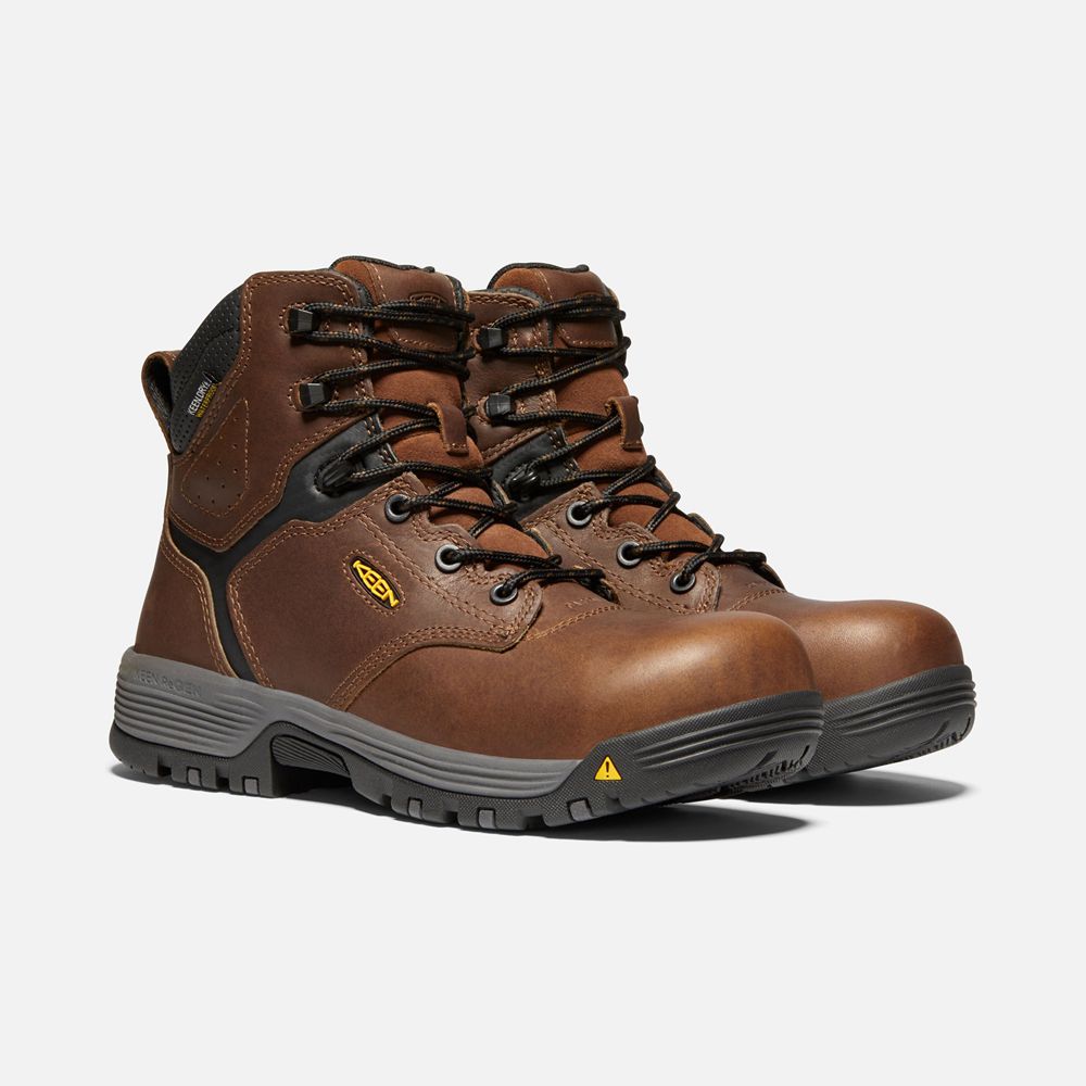 Keen Trekking Bot Kadın Kahverengi - Chicago 6\" Waterproof (Carbon-Fiber Toe) - Türkiye OMQX75961